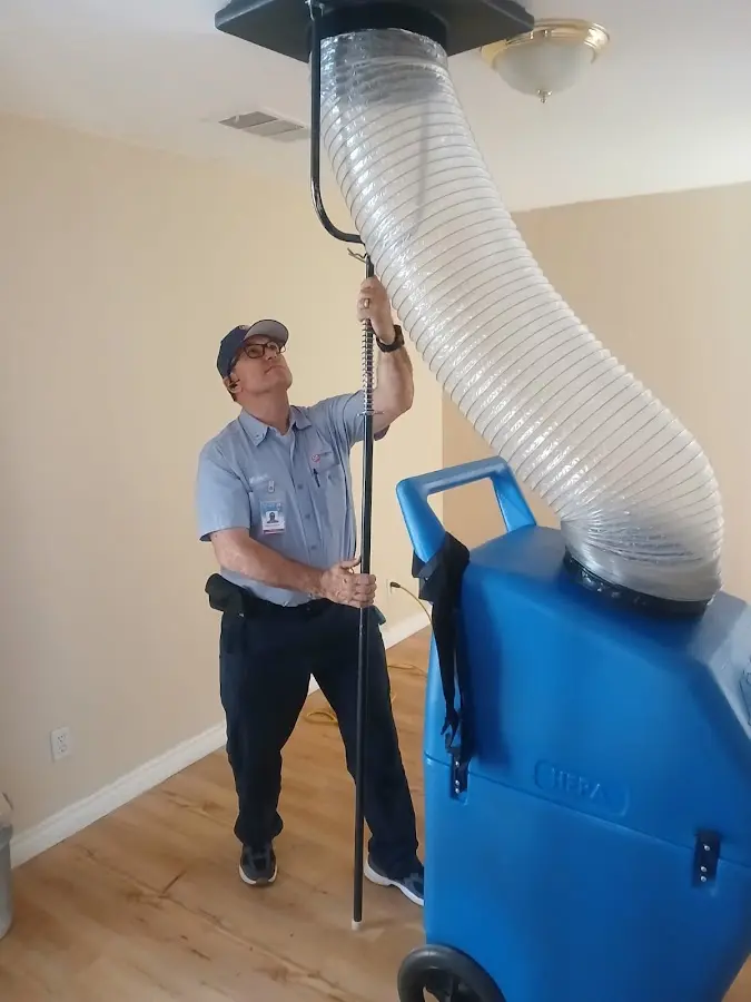 Mini Split Installation technician using HEPA equipment in Vinton
